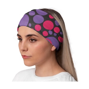 Bubblegum Fitness Headband: Versatile Polyester Workout Bandana