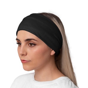 Yoga Headband, Running Headband, Workout Headband, Woman Headband, Bandana Headband, Fitness Headband, Women’s Headband, Lunabands Jet Black