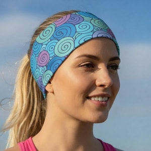 Banda para el pelo antideslizante Lunabands de algodón de azúcar para fitness, ideal para maratones, entrenamiento, absorbente del sudor y rendimiento deportivo.