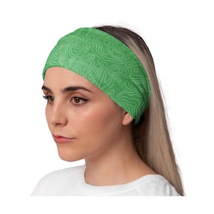 Yoga Headband, Workout Headband, Running Headband, Fitness Headband, Woman Headband, Bandana Headband, Women’s Headband, Green Contour
