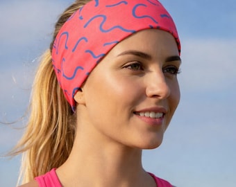 Yoga Headband, Running Headband, Workout Headband, Woman Headband, Bandana Headband, Fitness Headband, Women’s Headband, Red Blue Core