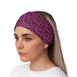 Purple Hearts yogahoofdband: fitnessbandana voor dames