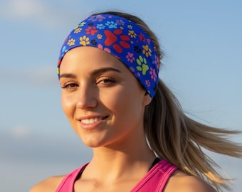 Diadema Lunabands con diseño de pata de cachorro, antideslizante, para correr, entrenamiento, absorbe el sudor, ideal para deportes de alto rendimiento.