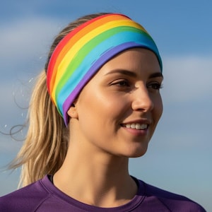 Rainbow Pride Lunabands Rutschfeste Fitness-Stirnband Marathonlauf, Schweißableitendes Workout-Haarband, Leistung Bandana Sport