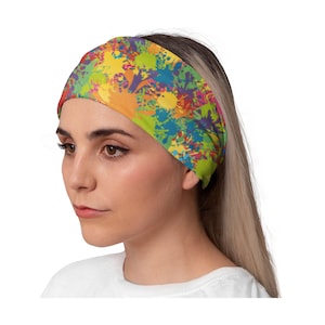 Workout Headband, Running Headband, Yoga Headband, Woman Headband, Bandana Headband, Fitness Headband, Women’s Headband, Paint Splat