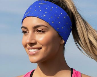 Workout Headband, Running Headband, Yoga Headband, Woman Headband, Bandana Headband, Fitness Headband, Women’s Headband, Blue Galaxy