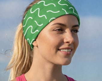 Diadema para entrenar, diadema para correr, diadema para yoga, diadema para mujer, diadema tipo bandana, diadema para fitness, diadema femenina, núcleo verde y blanco