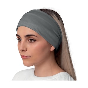 Grey Microfibre Headband: Versatile Workout Bandana