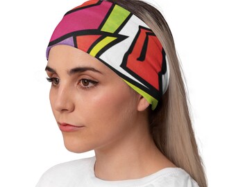 Graffiti Lunabands Non-Slip Fitness Headband for Running, Sweat-Wicking Workout Hairband, Performance Bandana Sport