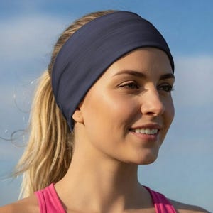 Deep Purple Lunabands Non-Slip Fitness Headband for Running, Sweat-Wicking Workout Hairband, Performance Bandana Sport