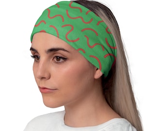 Workout Headband, Running Headband, Yoga Headband, Woman Headband, Bandana Headband, Fitness Headband, Women’s Headband, Green Red Core