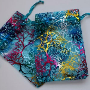 Premium Organza Beutel, Satin Kordel, Hochzeitsgeschenk Beutel, Party Goodie Bags, Schmuck Beutel, 3,5 Zoll x 4,5 Zoll