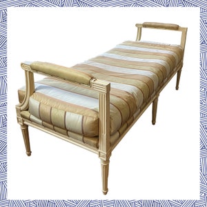 French Provincial Wood Frame Chaise