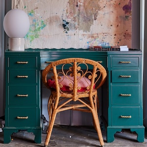 Vintage groen gelakt bureau