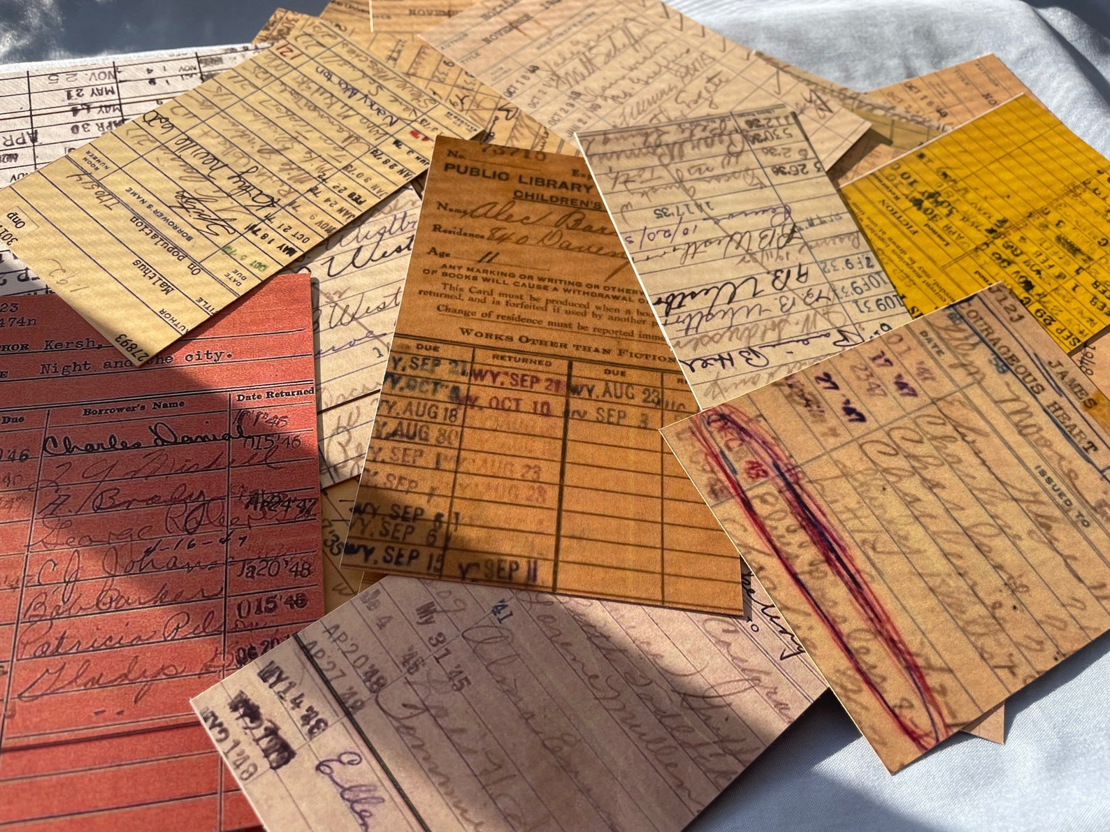 Old Fashioned Library Card Bookmarks Collectible Vintage Etsy