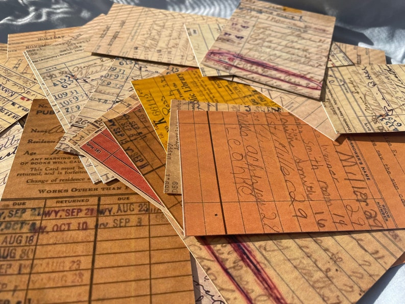 Old Fashioned Library Card Bookmarks Collectible Vintage Etsy