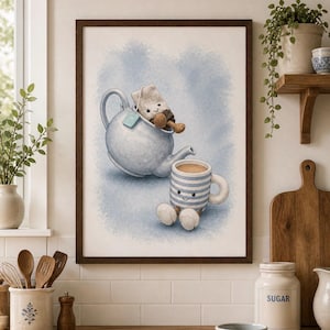 A4 jellycat tea cup and tea pot inspired photo print