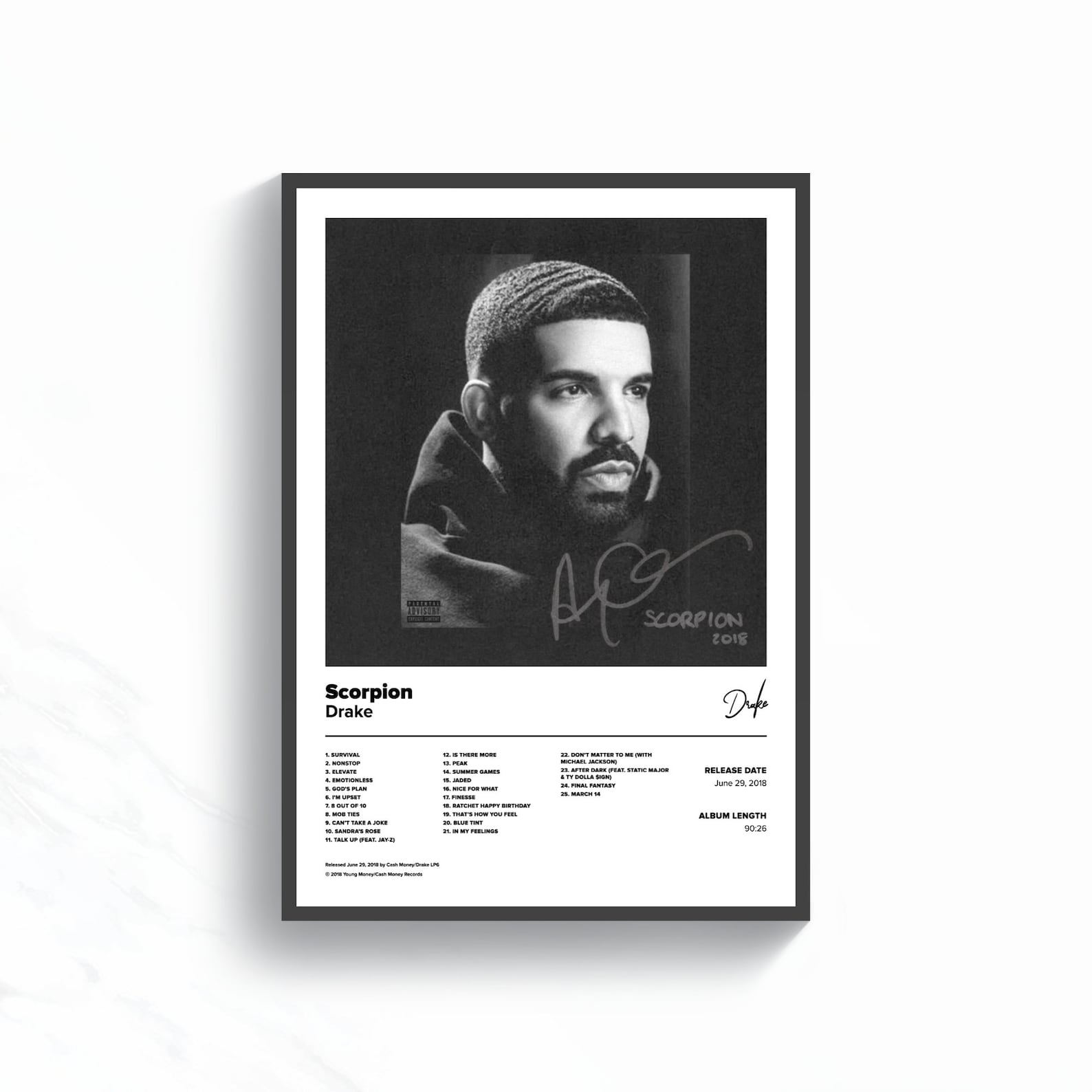 Drake Poster Scorpion Album Cover Unframed Poster Print Etsy