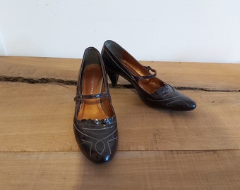 Fabio Fabrizi Victorian historical period womens black leather shoes reenactment footwear size EU 39
