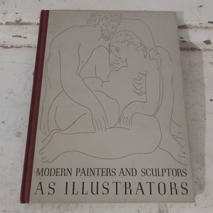 Livro vintage extremamente raro Modern Painters and Sculptors as Illustrators publicado pelo Museu de Arte Moderna de Nova York