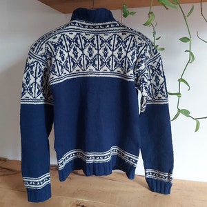 100% pure wool hand-knit traditional Norwegian winter ski pullover Marius Genser size womens L mens S