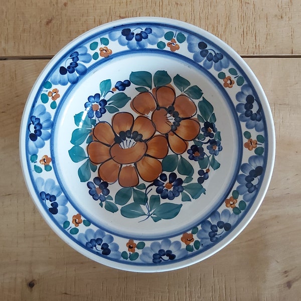 Vintage Polish faiance hand-painted wall plate decorative plate Made in Poland