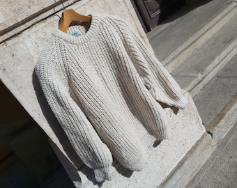Dicker Lammwolle Pullover Größe L unisex Skipullover