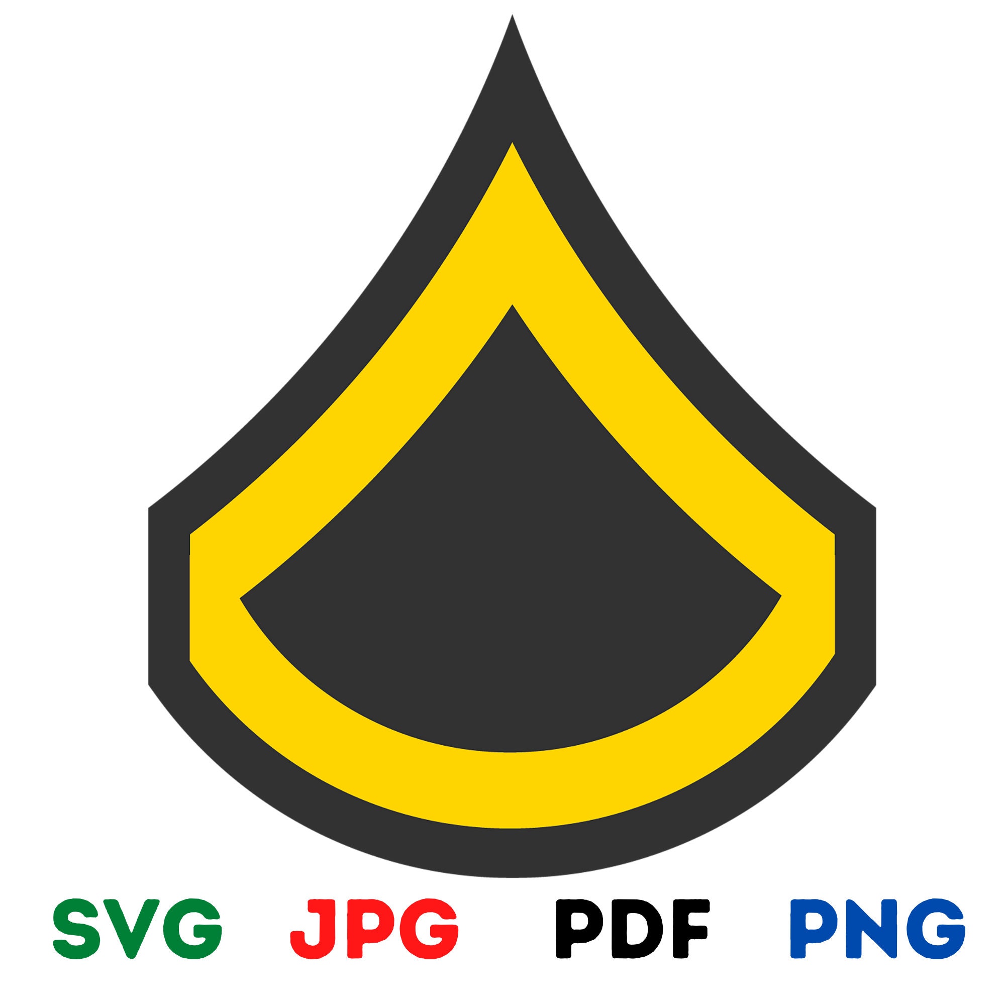 Army Enlisted Rank E3 Private First Class PFC svg pngDigital Etsy