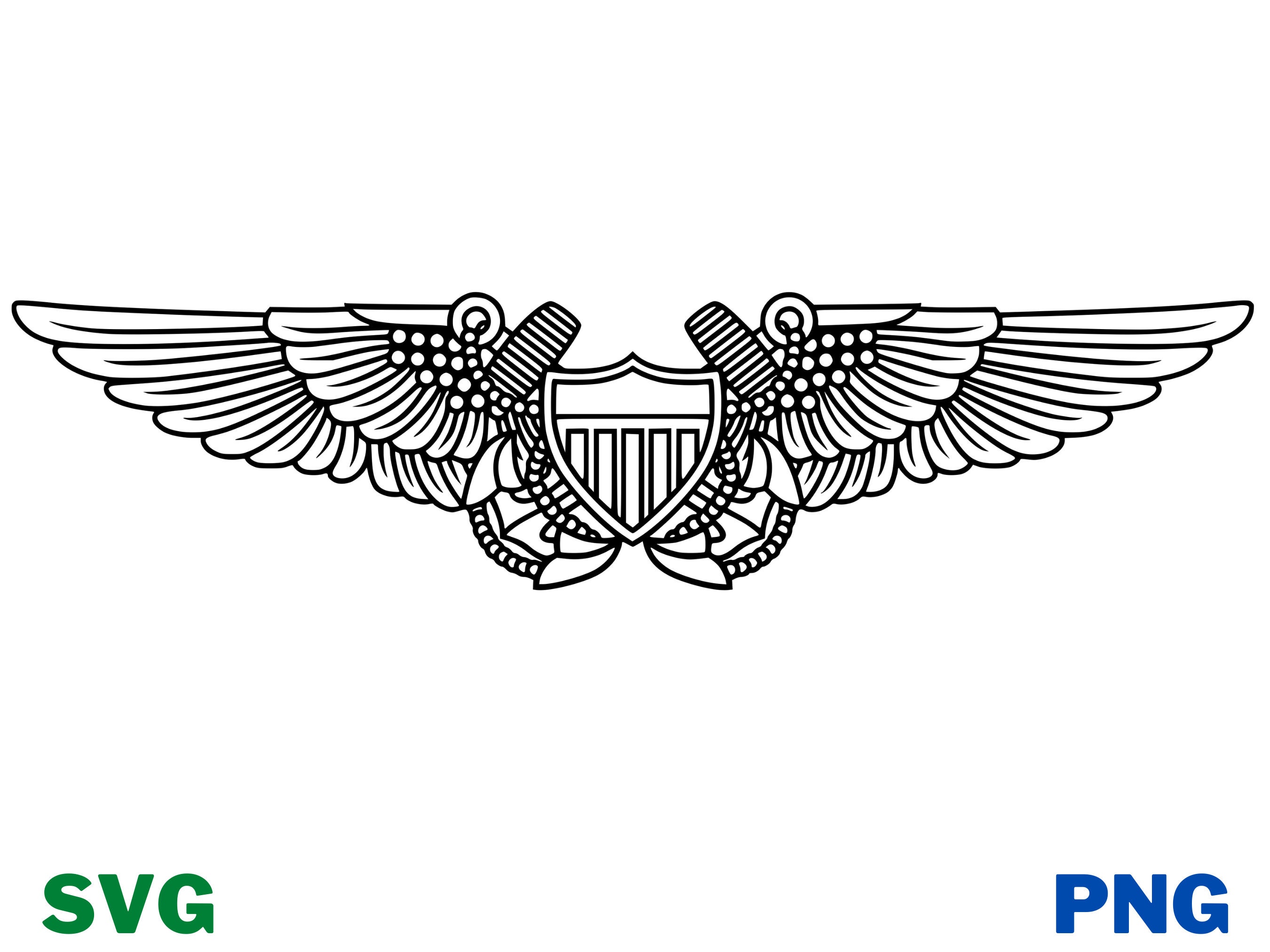 Navy Flight Officers Crest SVG PNGDigital Download Military Etsy