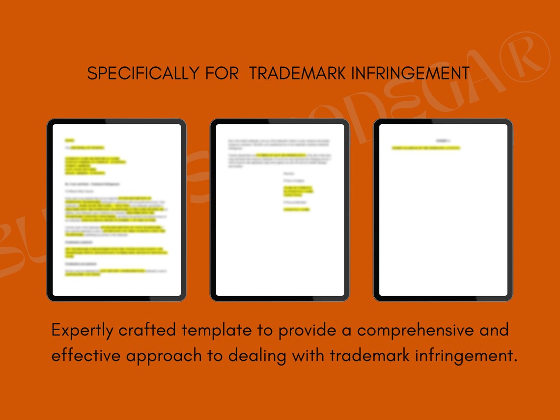 Cease and Desist Letter Template Trademark Infringement Etsy