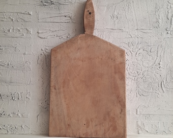 Primitive cutting board, old food photo props. Vintage wooden bread board.