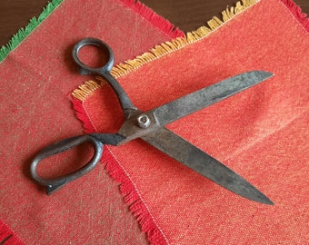 Vintage metal sewing scissors. Steel textile scissors. Vintage sewing scissors for fabric. A gift for a tailor.