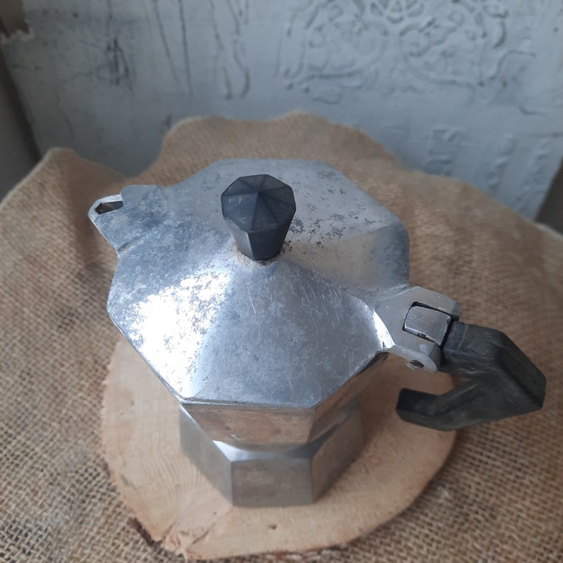 Vintage Espresso Coffee Pot. Camping Coffee Machine. Metal Coffee Maker