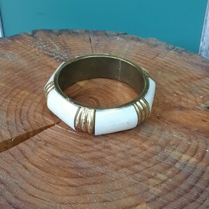 Vintage Brass Bracelet Hippie Bangle Bracelet Retro Bone Bracelet Handmade Boho Bracelet Gift For Her. Vintage jewelry. Gift ideas.