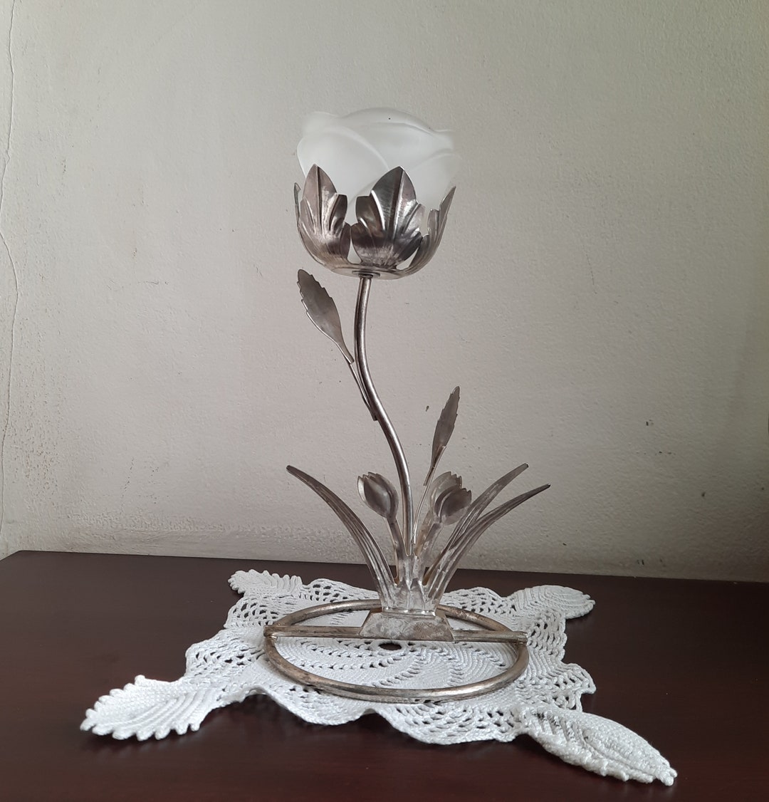 Vintage Glass Tulip Candle Holder. Tulip Candlestick Made of Etsy