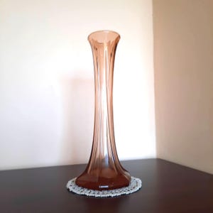 Vintage Glass Flower Vase. Light Amber Flower Vase. Flower Stand. Decorative Vase, Housewarming Gift, Gift for Grandma.