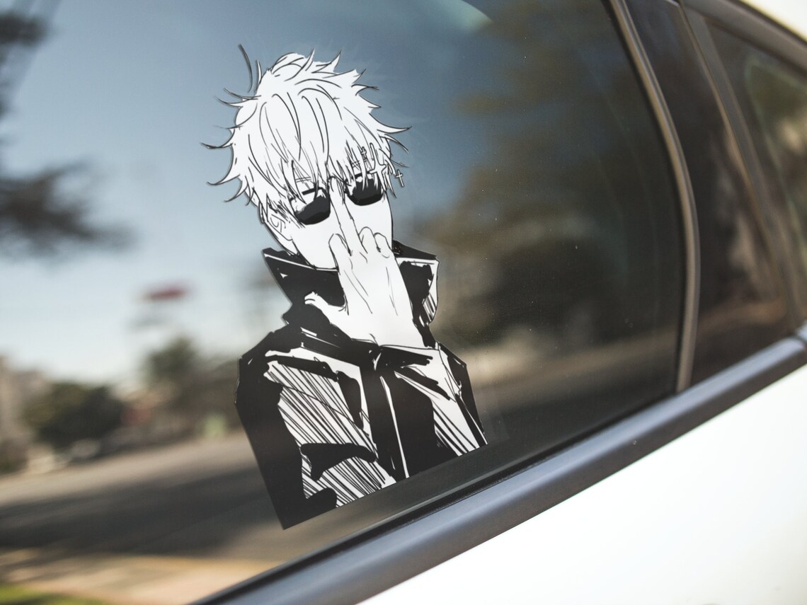 Satoru Gojo peeker Decal Anime Car decal manga laptop sticker | Etsy