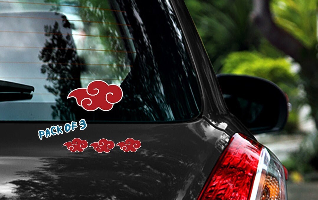 Akatsuki Cloud Decal Anime Car Decal Window Peeker Laptop Etsy