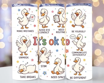 It’s ok to be different autism goose tumbler