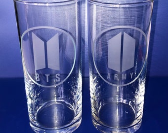 BTS AND ARMY Etched Glass