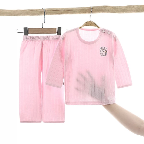 Long Sleeved Cotton Pajamas | Spring Pajamas | Summer Pajamas | Kids Pink Pajamas | Easter Gift