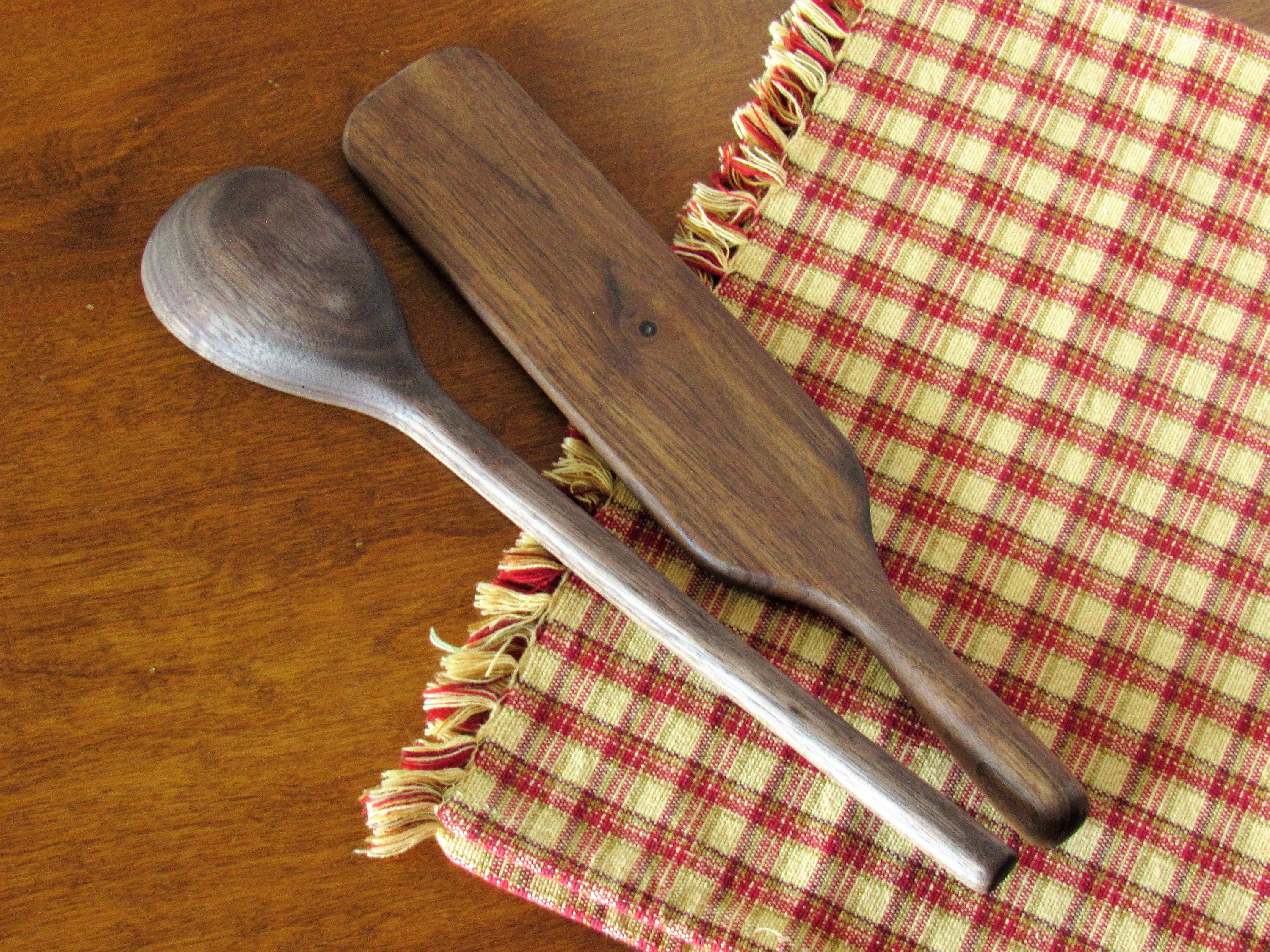 Black Walnut Wooden Spurtle and Spoon Etsy