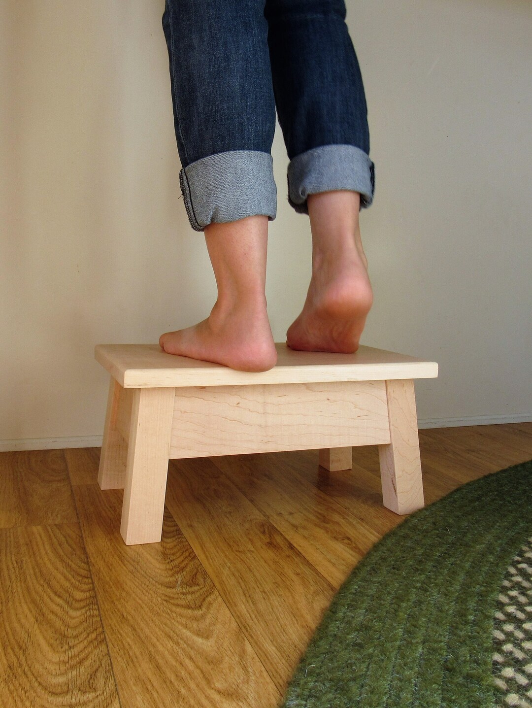 Handmade Hardwood Step Stool: Rustic Foot Riser - Etsy