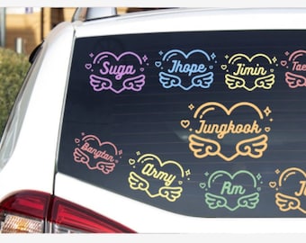 BTS, K-pop, KPOP, Car Decal, rear view mirror sticker, car window sticker, car accessories, waterproof