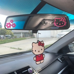 Cute Kitty, Car Decal, rear view mirror sticker, car window sticker, car accessories, aesthetic, flower decal,