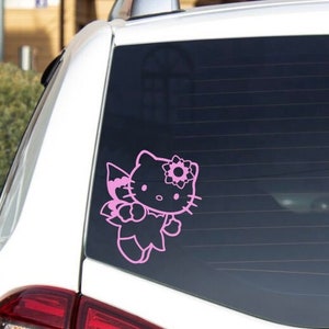 Fairytale  kitty, Car Decal, rear view mirror sticker, car window sticker, car accessories, aesthetic, waterproof