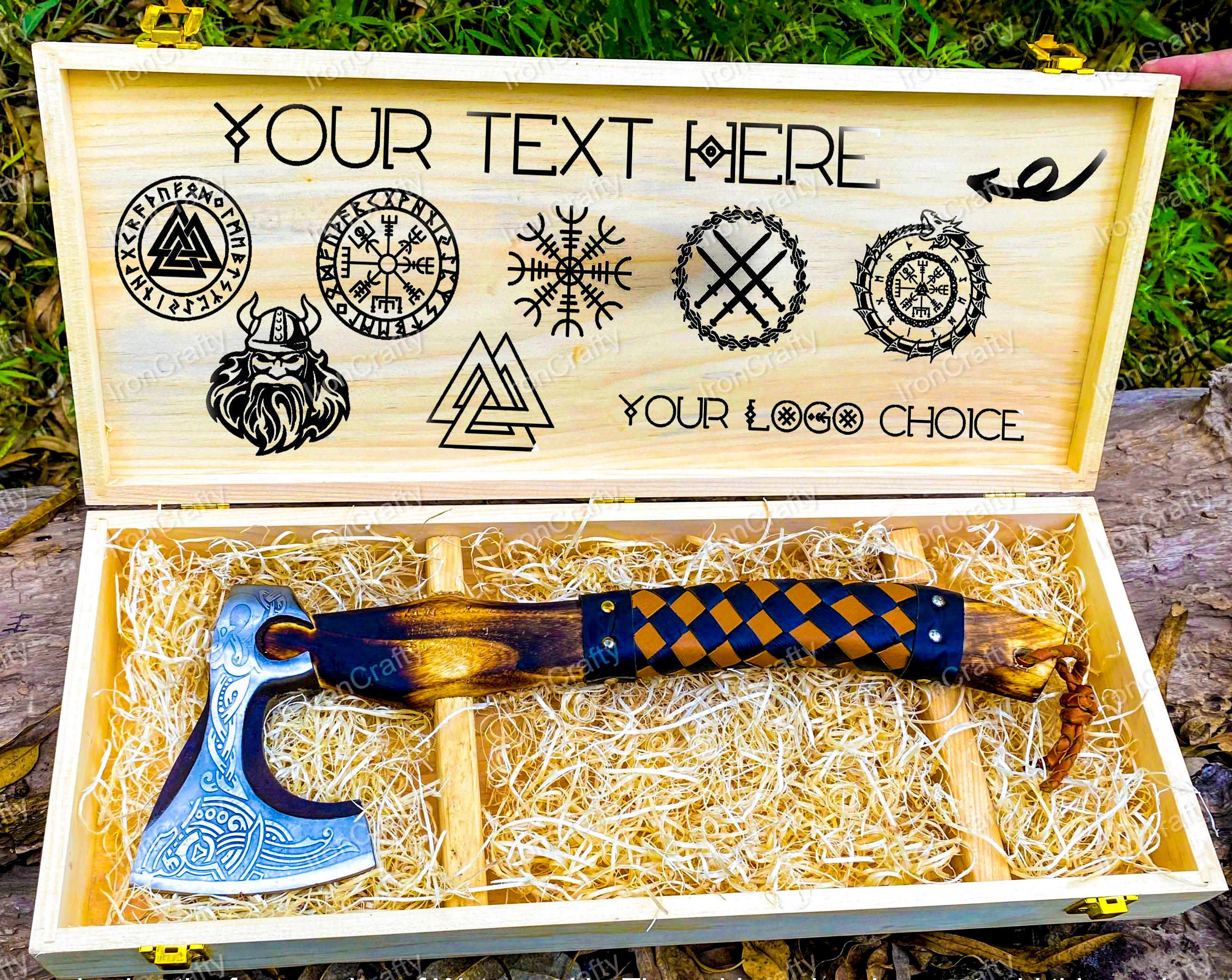 Personalized Viking Axe Gift with Engraved Wooden Box Unique Valhalla Axe for Men, Women, Best Friend, Birthday, Wedding, Groomsmen Proposal