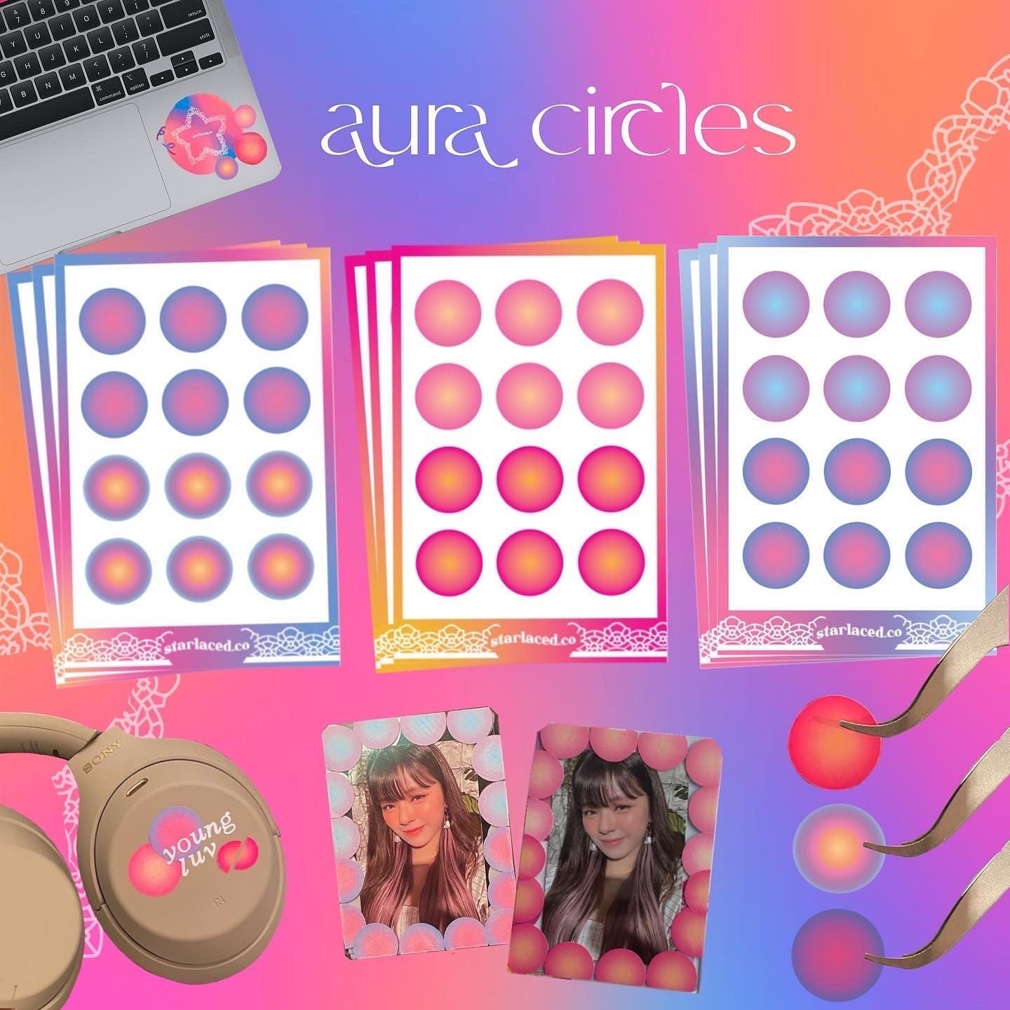 Aura Circles Sticker Sheet | Aesthetic Aura Stickers, Aesthetic ...