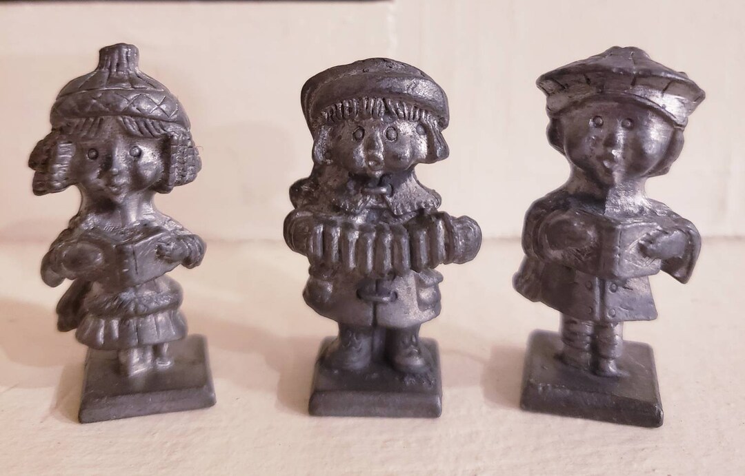 Royal Pewter Miniature Figurines Vintage Christmas Carolers Musician