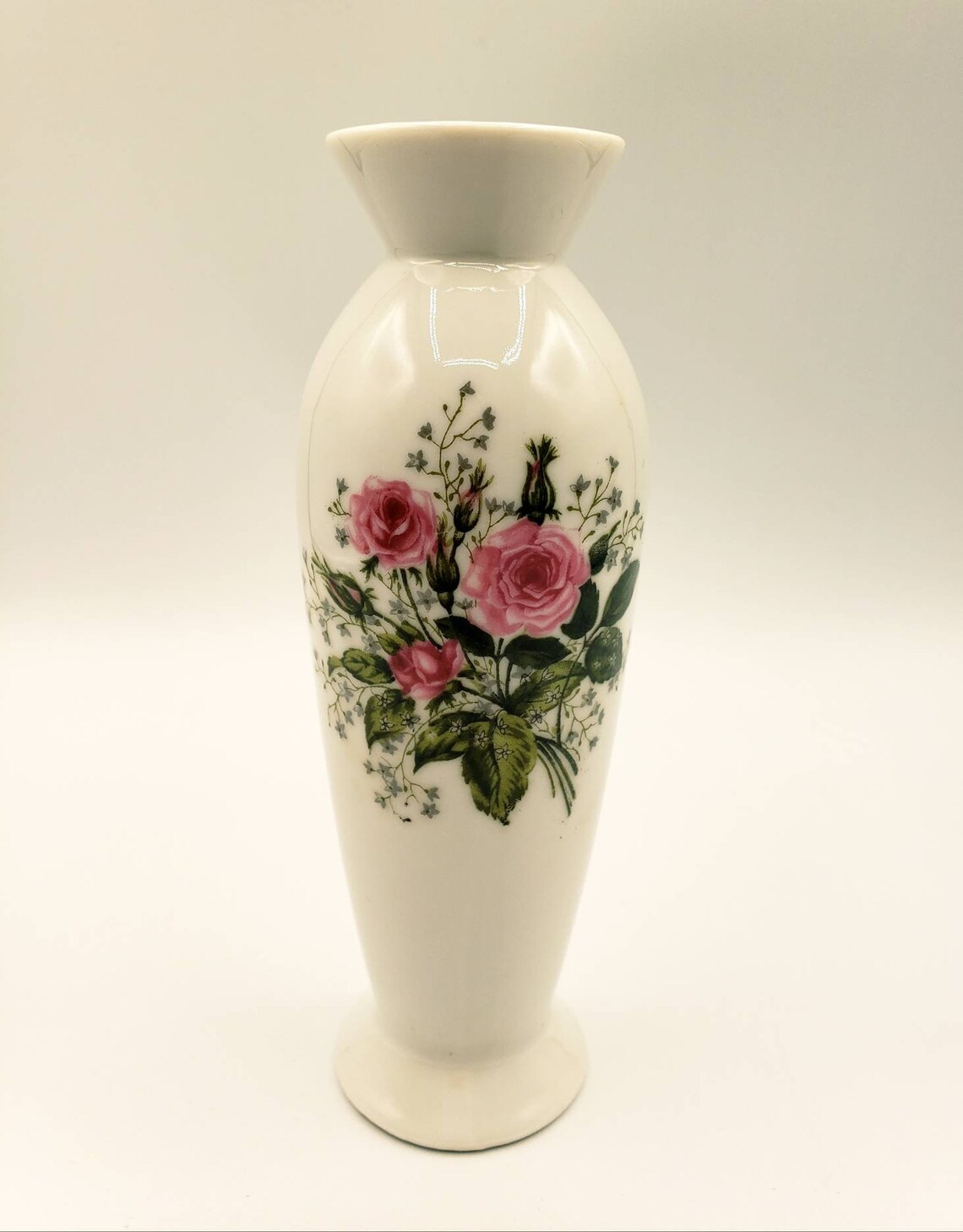 Lefton Porcelain Bud Vase Vintage Hand Painted Roses Floral Numbered ...